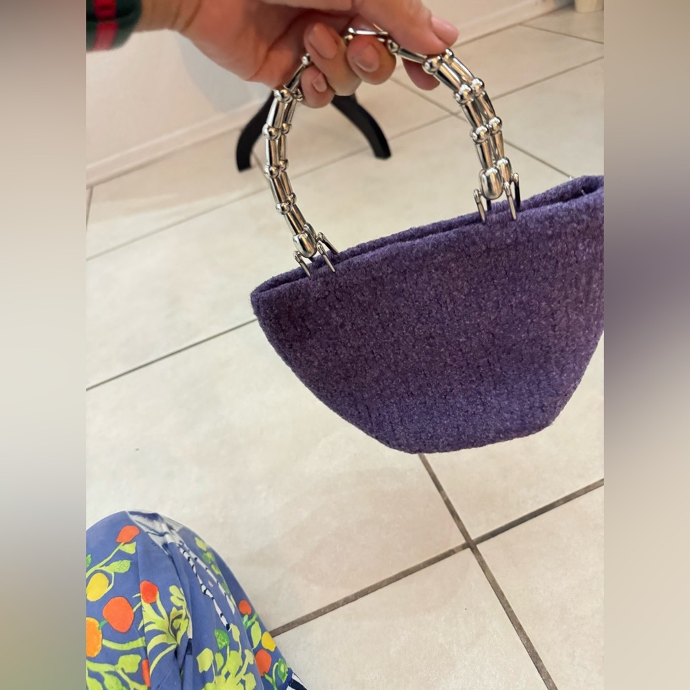 Chic Purple Mini Bag with Chain Handle